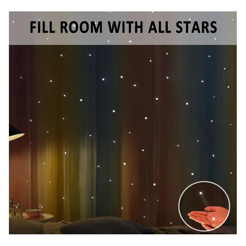 LUCINATIA 2piezas Cortinas Blackout Para Niños 132x214cm Con Estrellas