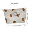 Gidary Cosmetic Bag Makeup Bag Preppy Cute Teddy Bear Corduroy