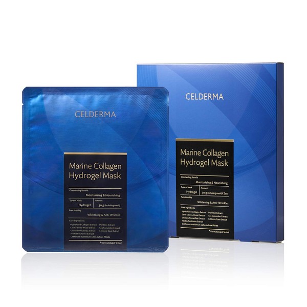 CELDERMA Marine Collagen Hydrogel Mask [3pcs] Anti-aging, Nourishing, Intensive-hydration