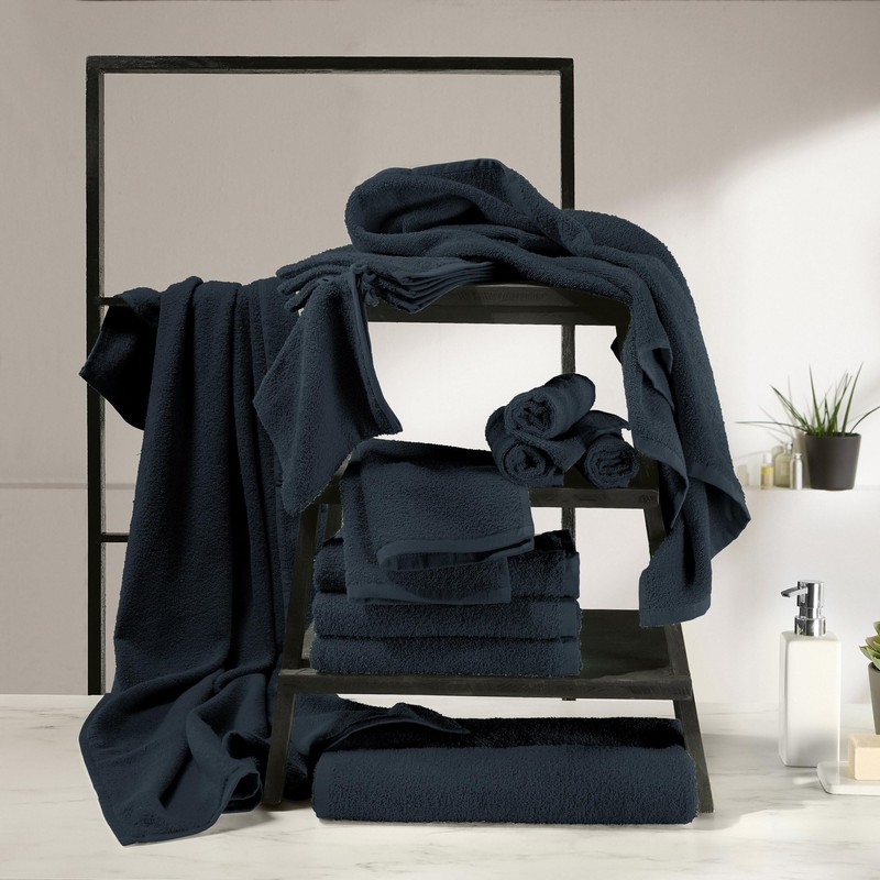 REDBEST Duschtuch Oceanside 8er-Pack Walk-Frottier schwarz Größe 70x140 cm