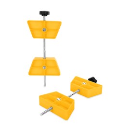 Camco RV Wheel Stops - Stabilizes Your Trailer by Securing Tandem Tires to Stop Movement While Parked - Pack of 2 (44623),Yellow