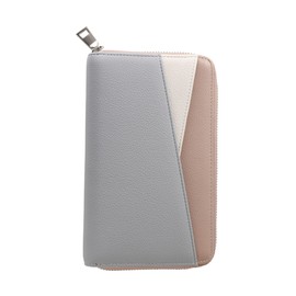 [KYOWARABE] Passbook Case, Magnetic Proof, Passbook Holder, Storage Capacity More Than Appearance x 18 Colors to Choose from x 8 Passbook Pockets, 12, Smoke blue × pink beige