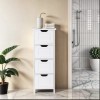 SEGAWE Bathroom Floor Storage Cabinet Freestanding Wooden Side Organizer with
