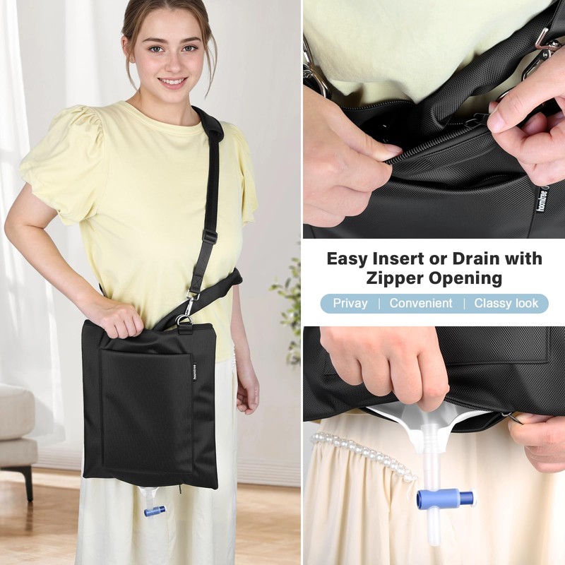 Hoomtree Urine Drainage Bag Holder，Privacy Cover for Foley, Catheter or