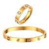 Gold Rings Bracelets for Women - 18K Gold Plated Love