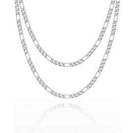 STERLL Men's Solid 925 Sterling Silver Necklace, Great Gift for Husband or Boyfriend, with Gift Box, Silver