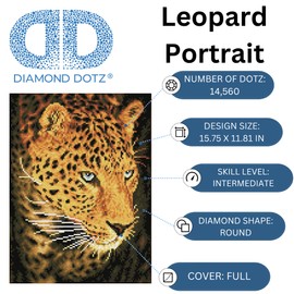 Diamond Dotz Leopard Portrait Diamond Painting Kits for Adults - Diamond Art Kits a Relaxing Creative Craft Kit with Dotz Gems 15.8x11.8