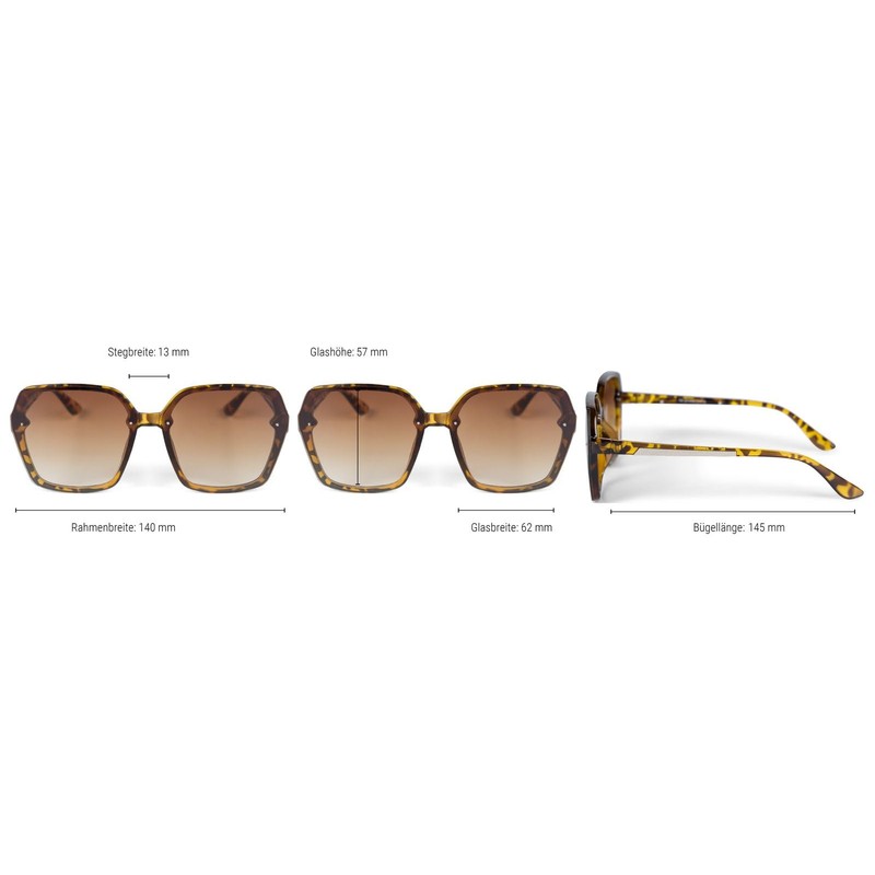 styleBREAKER 09020140 Women's Butterfly Sunglasses with Large Rectangular Polycarbonate Lenses