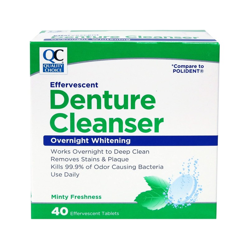 Quality Choice Denture Cleanser Overnight Whitening 40 Tablets Each (6
