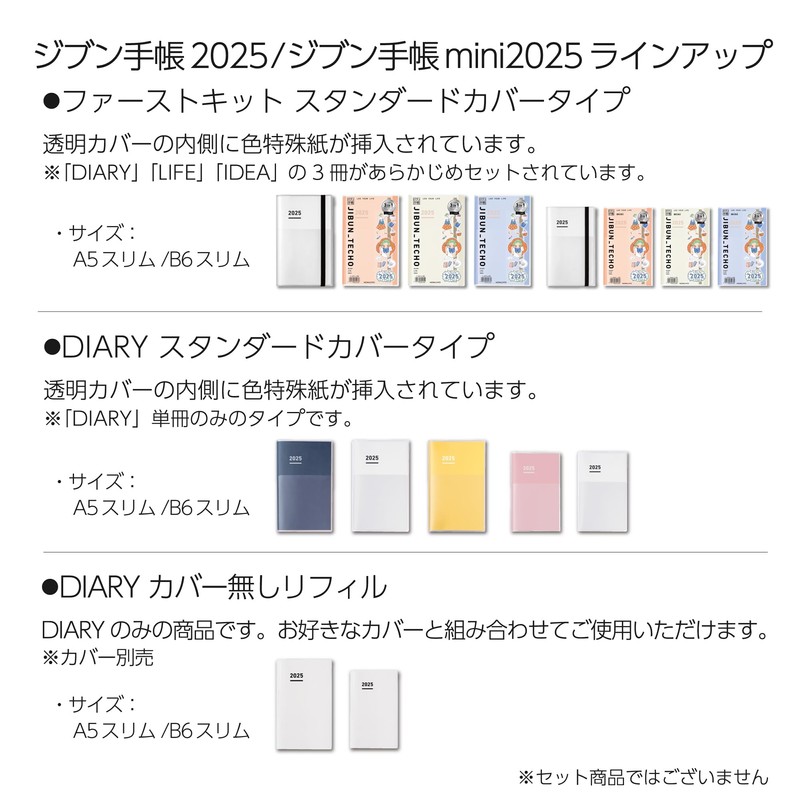 Kokuyo Jibun Diary 2025 Monthly Weekly A5 Slim, White, Ni-JCD1W-25,