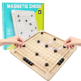 Gcffom Magnetic Chess Game, Magnetic Chess Game with Wooden Chess Board, Portable Game Board for Family Reunions and Camping.