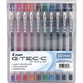2 PACK Pilot G-Tec-C Gel Rolling Ball Pen Ultra Fine Point Asstd 10-Set (35484)