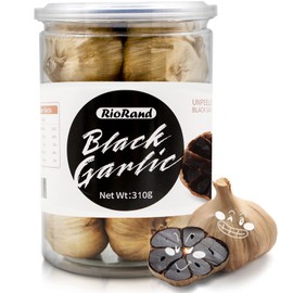 RioRand Black Garlic 310g Whole Black Garlic Aged for Full 90 Days Black Garlic Jar 0.68 Pounds