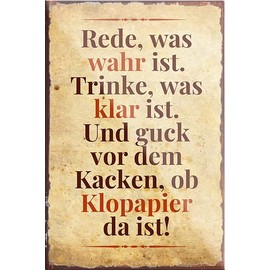 schilderkreis24 Funny Saying "Rede was Wahr ist" Magnet Toilet Decoration Fridge Magnet Humour Gift Idea Birthday Christmas 9 x 6 cm
