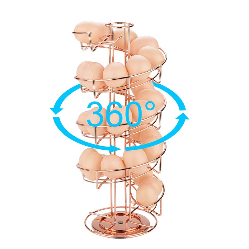 Toplife Spiral Design Metal Egg Skelter Dispenser Rack, Storage Display