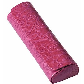 名古屋眼鏡 パープルピンク コンパクト 立体 エンボス 柄 が おしゃれ な スリム ハード ケース 2888-03