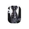 Barry.Wang Mens Silk Paisley Tie Set Black Silver Necktie Pocket