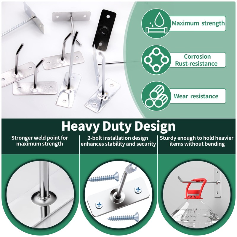 Yauhar 40 Pcs 2"/5CM Stainless Steel Wall Mounted Hooks with
