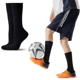 Ferriya Athletic Compression socks, Football Baseball Soccer Socks for Men/Women/Youth, With Cushioned&Moisture Wicking(Black,L)