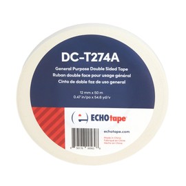 ECHOtape DC-T274A General Purpose Frosted Clear Double Sided Tape for Mounting & Bonding | Double Sided Tape for General Purpose Bonding | Thin Adhesive Tape, 0.47 in x 54.6 yds