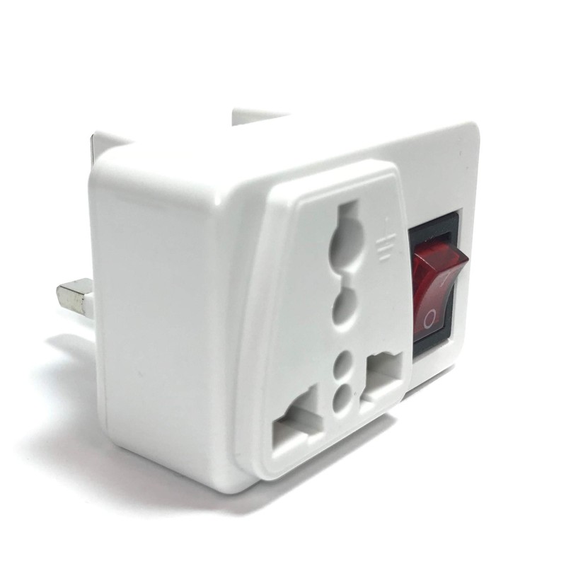 Norstar Universal Plug Adapter with Power Switch for UK Outlets,