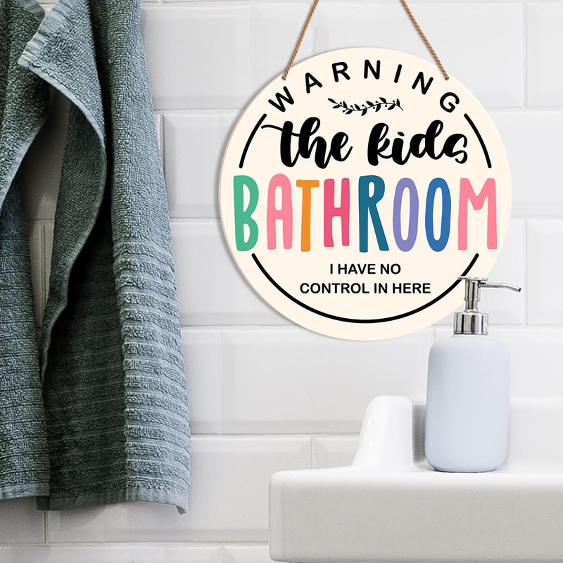 HSNBT Kids Bathroom Door Decor, Boho Children's Toilet Wall Hanging