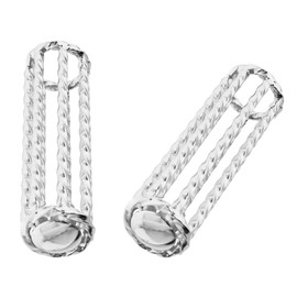 ALTALINE Bicycle Chrome Plated Twisted 112mm Long Steel Bike Grips