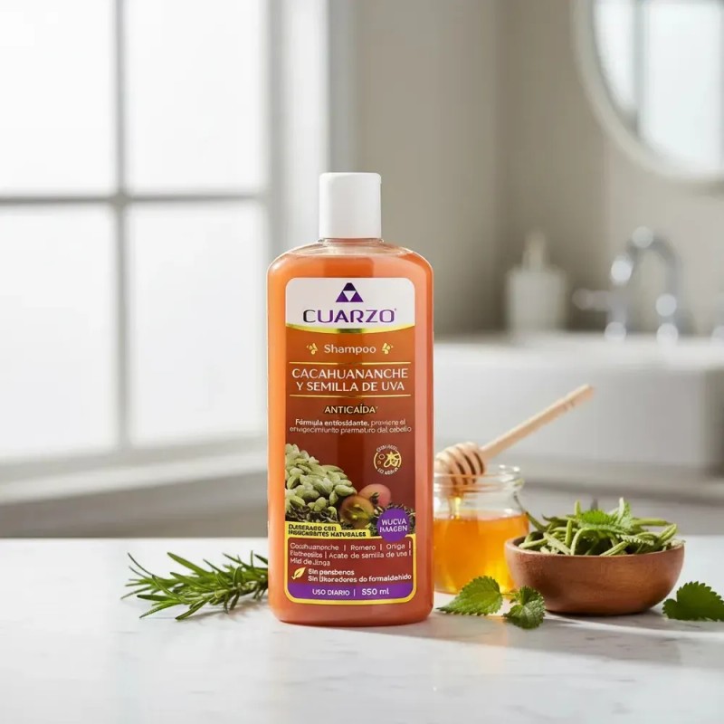Shampoo Cacahuananche Y Semilla De Uva Cuarzo 550 ml