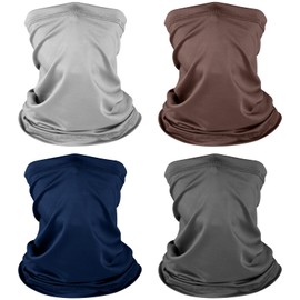 NACHLYNN Pack of 4 Multifunctional Tube Scarf Men's Sports Multifunctional Women's Breathable Windproof Tube Scarf for Running Hiking Cycling Motorcycle, Navy, grey, brown, light grey, Unit size