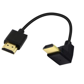 PNGKNYOCN 15 cm HDMI Male to Male Short Cable, 90 Degree Up High Speed HDMI 2.0 Adapter Cable Supports 4K@60Hz, for Raspberry Pi, Tablet, Camera etc. (Black Down)