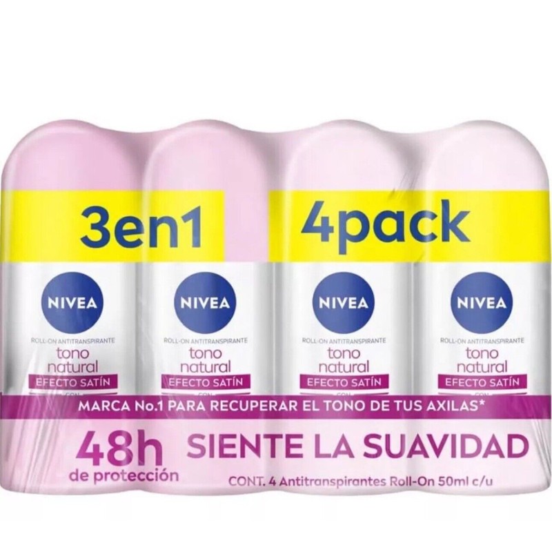 Nivea Aclarado 4 pack (whitening) Roll on Antiperspirant | Satin