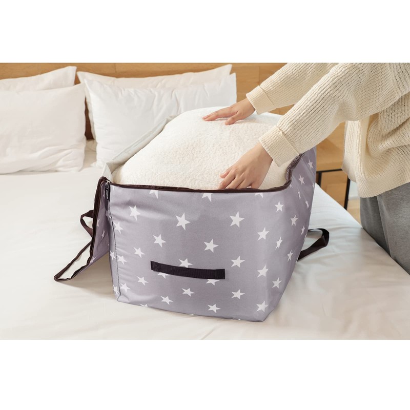 DOKEHOM 105L Large Underbed Clothes Storage Bag with Zip, Moisture