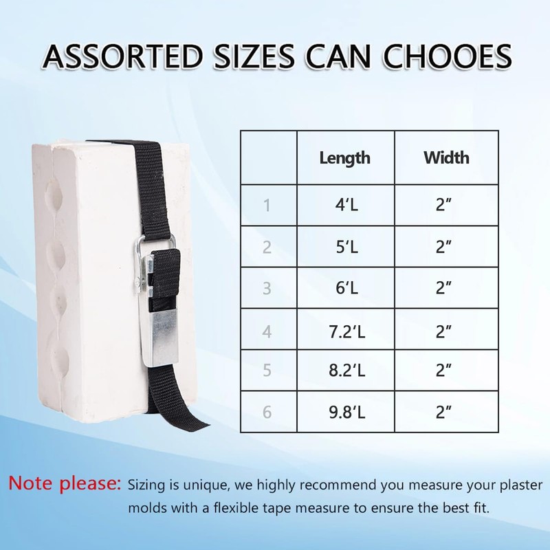 Plaster Mold Banding Straps for Potters Ceramic, Home Crafters -