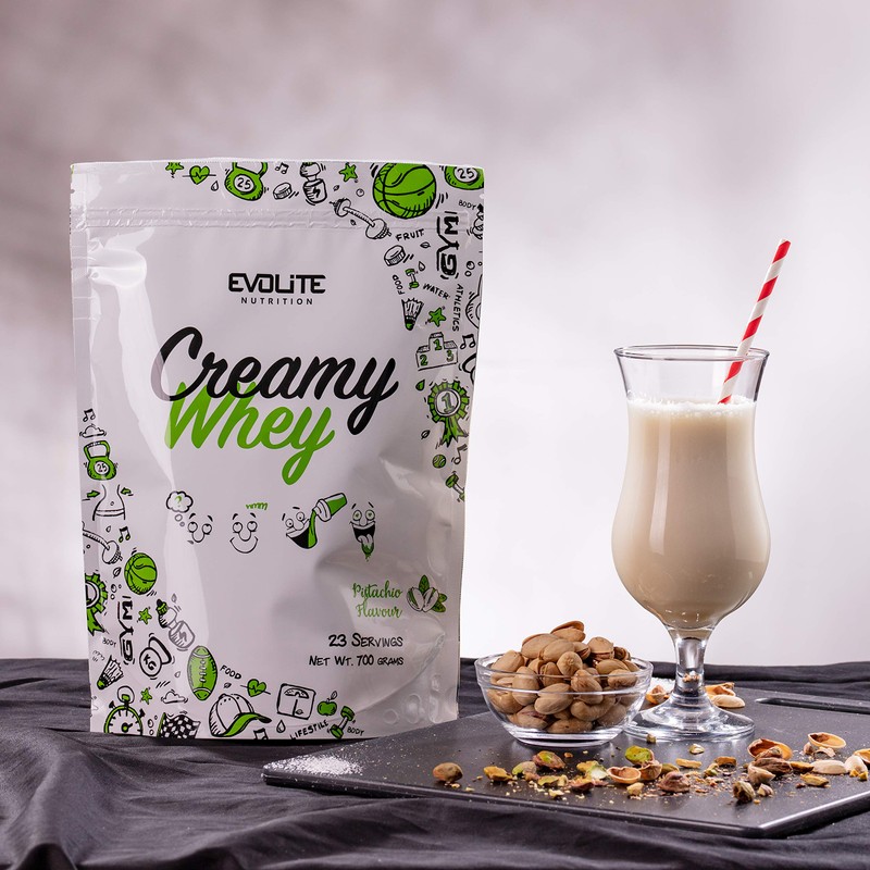 Evolite Whey Protein Powder 700 g with Buttermilk, Pistachio