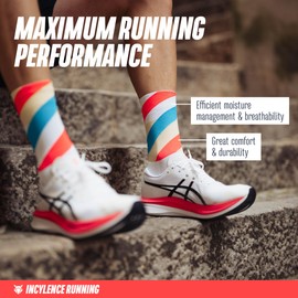 INCYLENCE Running Socks for Men and Women with Light Compression 1 Pair, Loops White Blue Inferno, 39 - 42