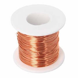 Enameled Wire Polyurethane Copper Wire 1UEW Diameter 0.01 inch (0.3 mm), 1.8 oz (50 g), Length Approx. 29.6 ft (75 m), Enameled Copper Wire, Magnet Wire, Winding Coils, For Transductors, Solderable
