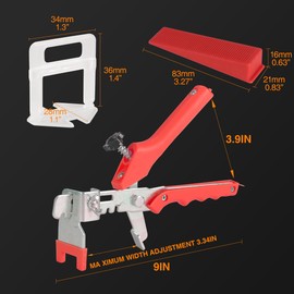 Tile Leveling System with Tile Plier - 600 Tile Spacers Clips & 200 Reusable Wedges - 1/16 Inch Tile Tools Set for Floor/Wall Stone Installation