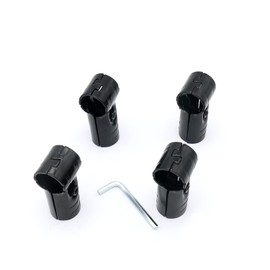 Black 1.02", T-shaped inclined pipe connector pipe clamp