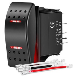 Nilight Waterproof Rocker Switch Toggle ON Off ON DPDT 7Pin 12V 24V Jumper Wires Winch Pump Switches for Cars Trucks Caravans Boats RV SUV ATV UTV