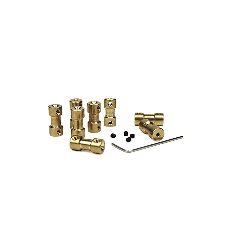 2 pieces shaft coupling mini D9 L20 shaft coupler brass