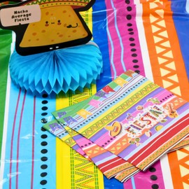 4E's Novelty Fiesta Plastic Tablecloth 4 Pack 54x108 Disposable Table Cover for Cinco De Mayo Party Supplies, Mexican Theme Kids Birthday, Taco Tuesday Decorations
