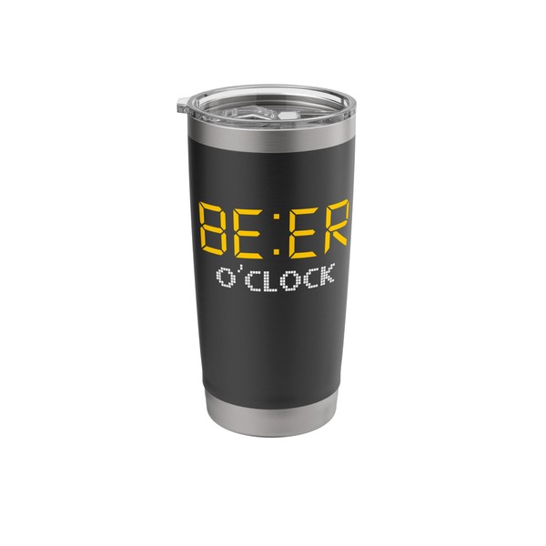 Beer O’Clock Digital Clock Display Funny Quote Drinking Art Stainless