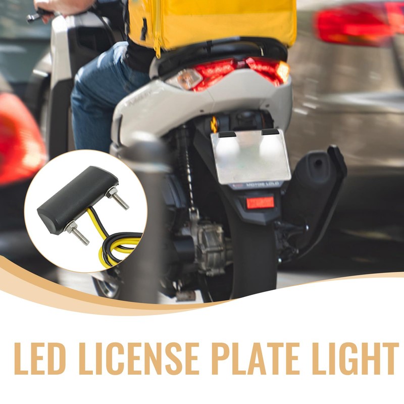 LEIBOCHAO Motorcycle LED Number Plate Light, 3 SMD LED Chip
