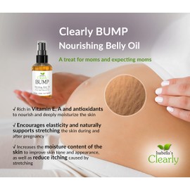 Isabella's Clearly BUMP Organic Abdominal Oil for Expectant Mothers | Firming Moisturiser for Skin Elasticity, Stretch Marks, Scars | Body Oil for Pregnancy and Postpartum