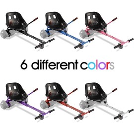 Hoverboard Seat Attachment Go-Kart Fits 6.5”/ 8”/ 10” Hoverboards, Hover Cart for Kids & Adults, Accessory for Self Balancing Scooter，Pink+Purple 2 Pack