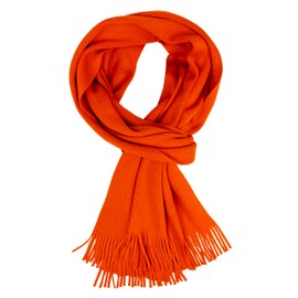 Rotfuchs Knitted Scarf Women's Scarf Men's Scarf Plain All Year Round Fine Knit Made in Germany, orange