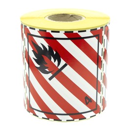 MD Labels 500 Dangerous Goods Labels Class 4.1 - Flammable Solid Materials ADR 100 x 100 mm