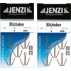 Set of 2 Jenzi Flash Hooks Size 2 4 6 8 10 Pieces Zander Pike Swallowing Hooks Twin Hooks Sharp Predatory Fish (Hook Size 8)