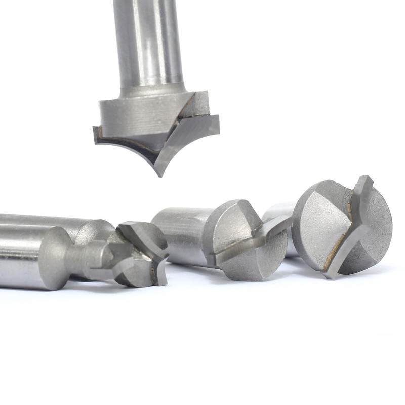 Akylin 5pcs Point Cutting Roundover Router Bit Set,1/2" Shank,Cutting Dia.