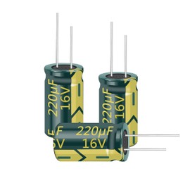 PENGLIN 20pcs Electrolytic Capacitors Aluminum Electrolytic Capacitors 16V 220UF 105℃ 6x12mm High Frequency Low Resistance Long Life (16V 220μF)